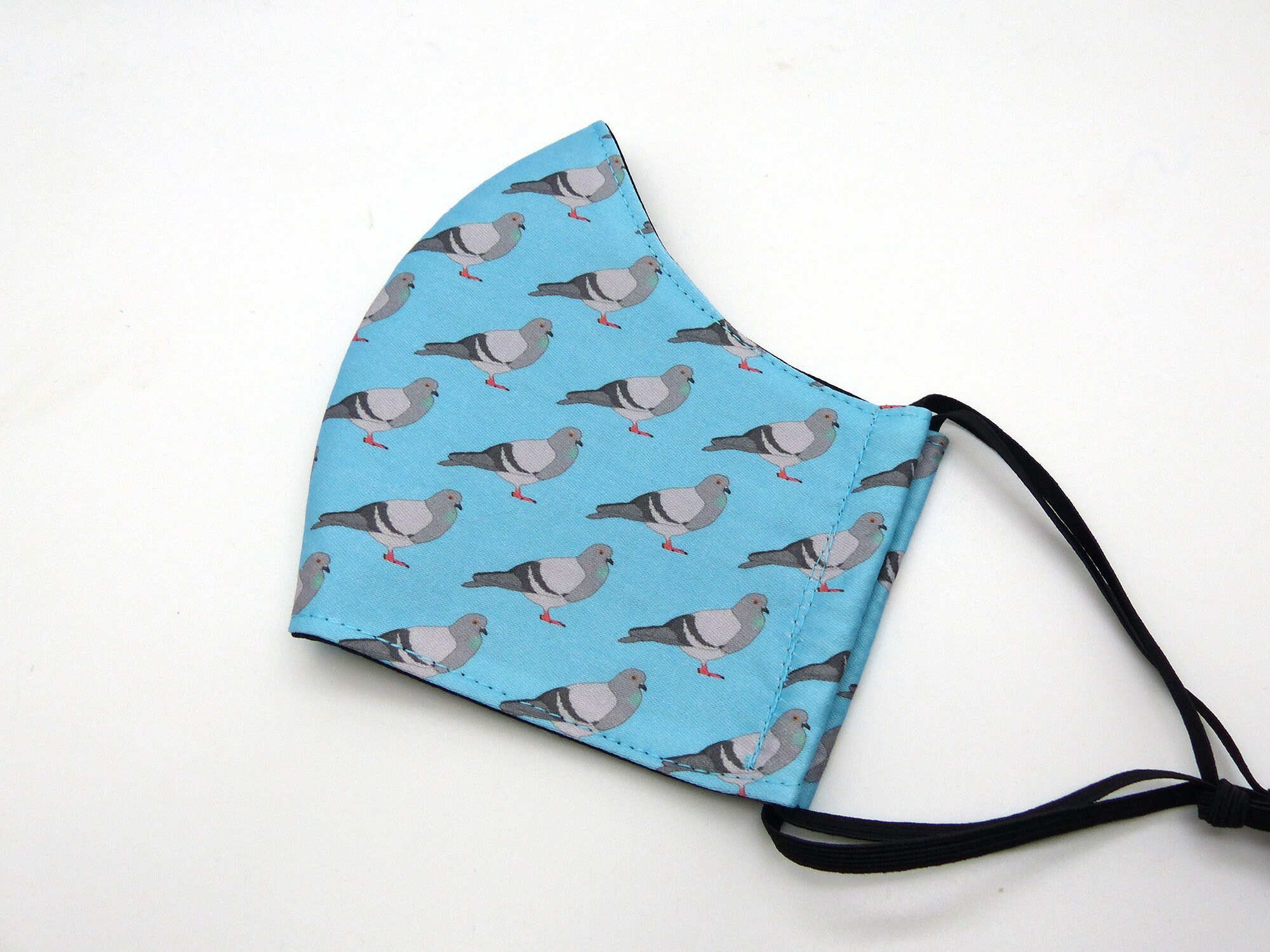 Pigeon Print Face Mask. 7 Available Colours. 3 Layer Fabric Etsy
