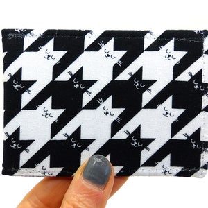 Oyster-kaarthouder, buspashouder, reiskaarthouder, kaartportemonnee. Portemonnee met Houndstooth-katprint. Oystercard-portemonnee, creditcardhouder