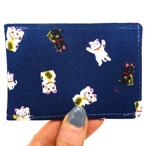 Oyster-kaarthouder, buspashouder, reiskaarthouder, kaartportemonnee. Lucky Cat-portemonnee met print. Oystercard-portemonnee, creditcardhouder