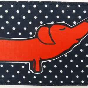 Carteira de cartão de viagem. Carteira cartão Oyster. Estampa de cachorro salsicha. Carteira de dobra única Dachshund adequada para cartão de viagem, cartão de ostra, cartão de crédito.