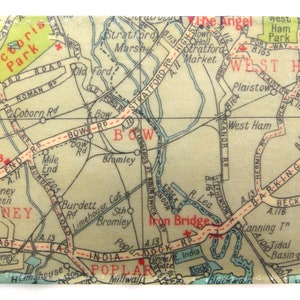 Porta-cartão Oyster. Porta-passe de ônibus Bow. Porta-cartão de viagem. Carteira com estampa de mapa de East London. Carteira para cartão de crédito. Carteira com estampa Slim Line.