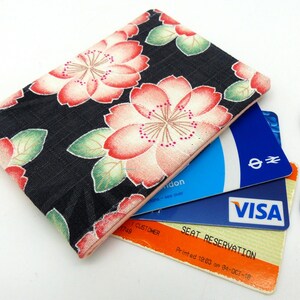 Oyster-kaarthouder, buspashouder, reiskaarthouder, kaartportemonnee. Kersenbloesem Sakura-print. Oystercard-portemonnee, creditcardhouder