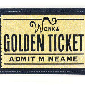 Porta carte Oyster, porta abbonamento autobus, porta abbonamento viaggio, portafoglio. Biglietto d'oro personalizzato. Porta carte di credito. Biglietto Willy Wonka.