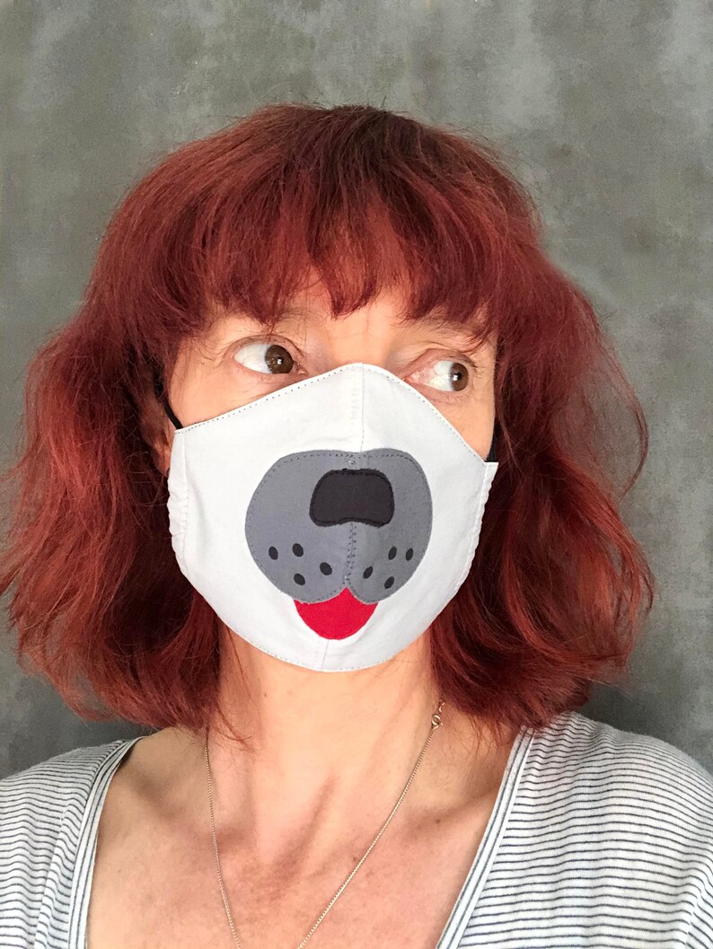 Dog Face Mask. Applique Face Mask Dog Face Mask. 3 Layer Etsy