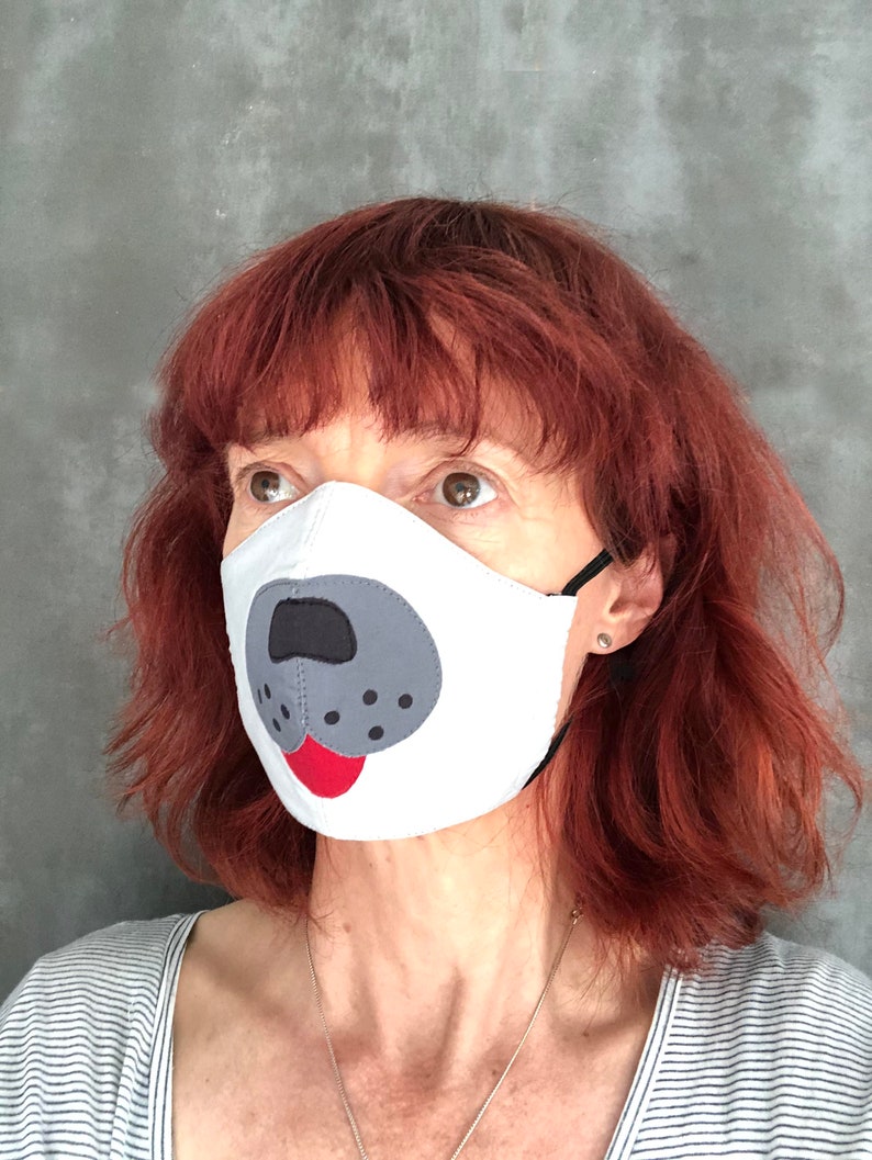 Dog Face Mask. Applique Face Mask Dog Face Mask. 3 Layer Etsy
