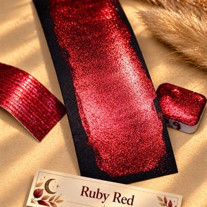 Handmade Chrome Watercolor – Ruby Red Metallic Quarter Pan | Ruby Voltage