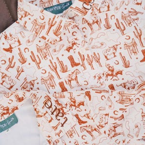 Rodeo Outfit - Western Outfit - Baby Toddler Outfit - Baby Gift - Rodeo Outfit - Boy Gift - Boy Rodeo Outfit - Neutral Boy button down image 3