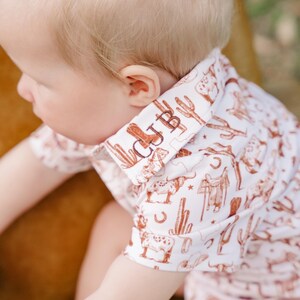 Rodeo Outfit - Western Outfit - Baby Toddler Outfit - Baby Gift - Rodeo Outfit - Boy Gift - Boy Rodeo Outfit - Neutral Boy button down image 4