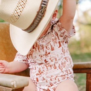 Rodeo Outfit - Western Outfit - Baby Toddler Outfit - Baby Gift - Rodeo Outfit - Boy Gift - Boy Rodeo Outfit - Neutral Boy button down image 1
