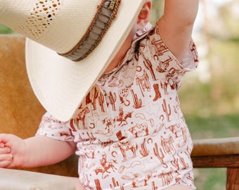 Rodeo Outfit - Western Outfit - Baby Toddler Outfit - Baby Gift - Rodeo Outfit - Boy Gift - Boy Rodeo Outfit - Neutral Boy button down