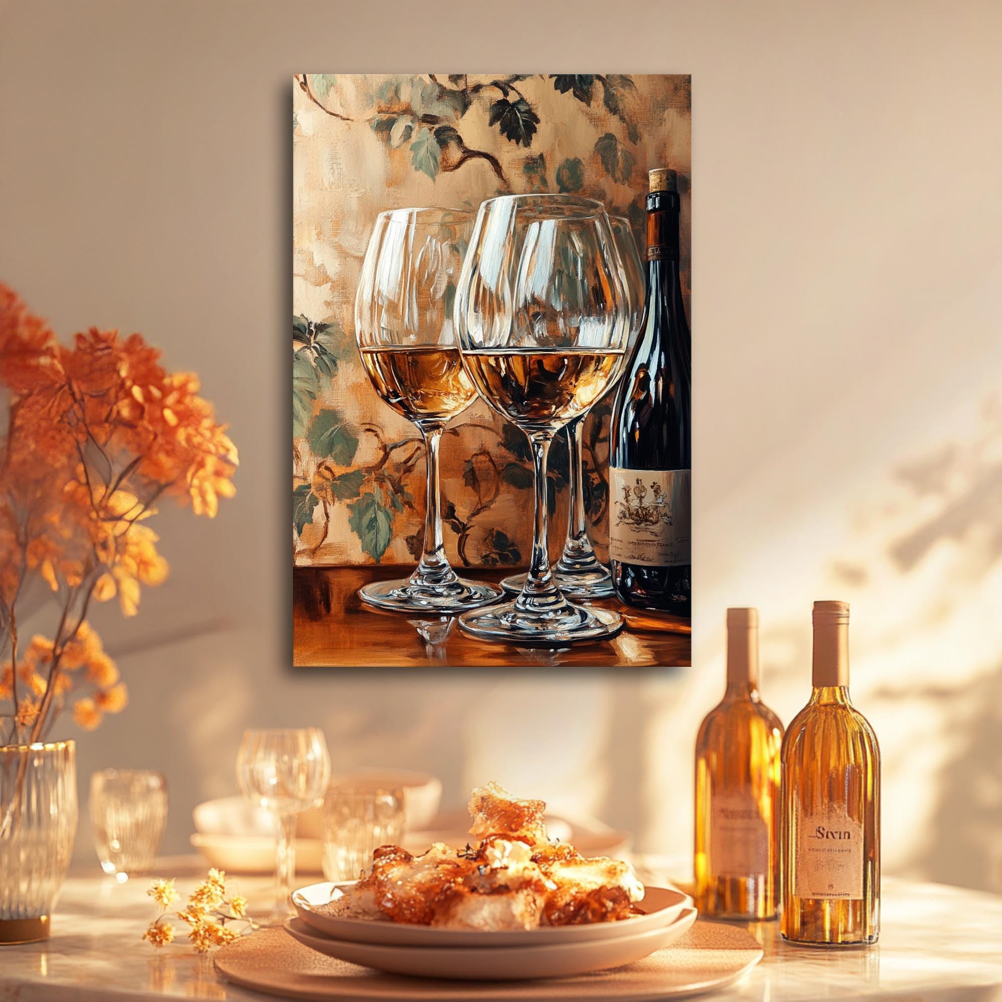 Miles Kimball Wine Glass Wall Decor Set Of 2 - Metal Red & White Wine Art For Kitchen, Dining Room - View #2