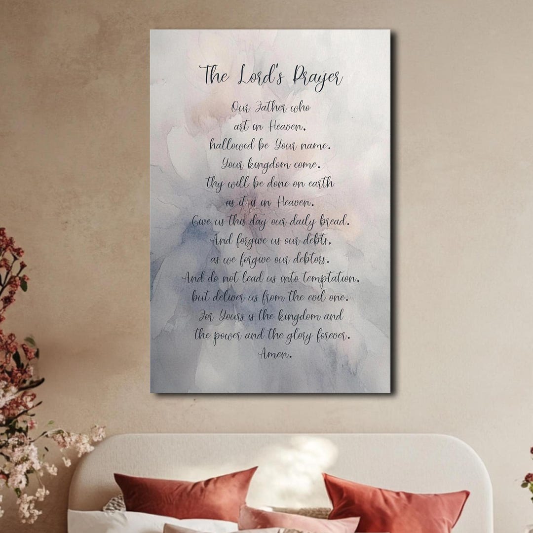 The Lord's Prayer Wall Art Christian Scripture Home Decor Canvas Sign ...