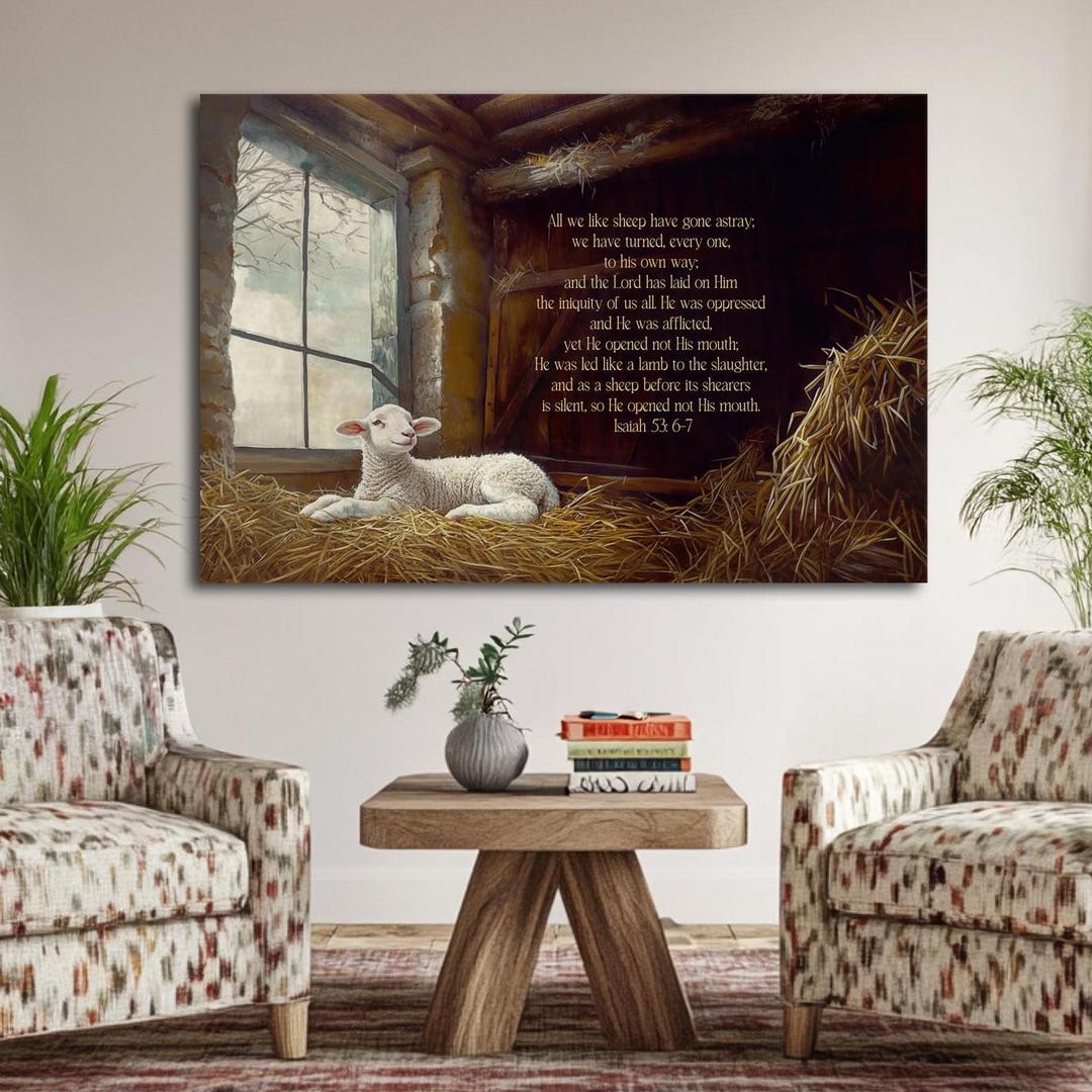 Rustic Scripture Paintings Christian Wall Art Bible Verse Oil Painting Print Vintage Rustic ...