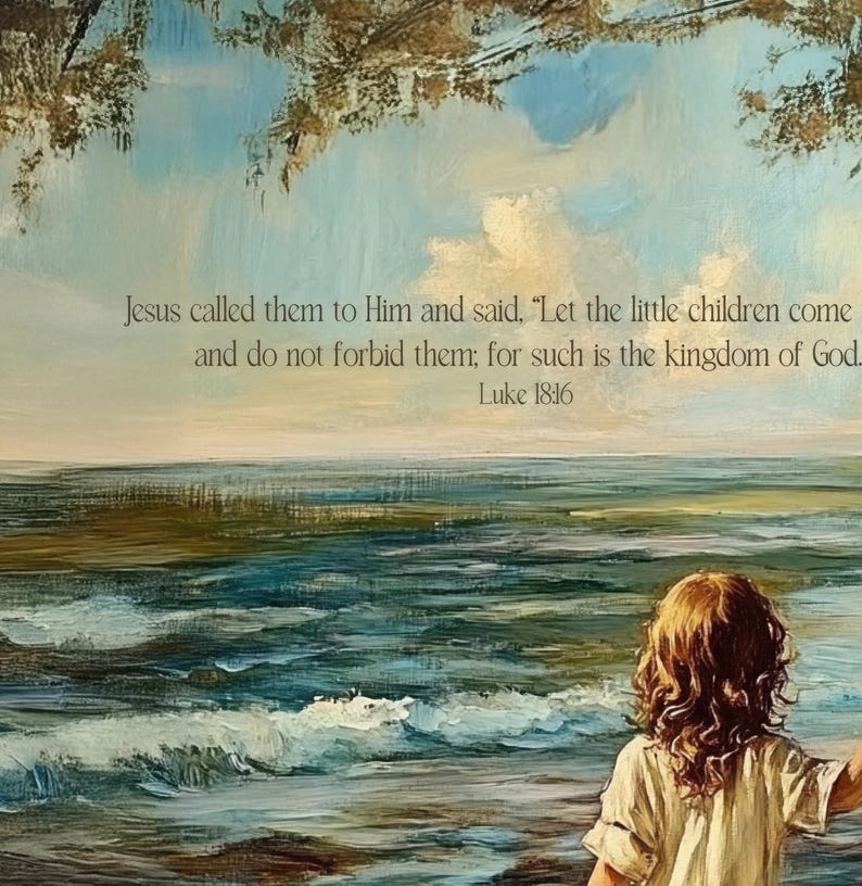 Bible Verse Christian Wall Art Print Jesus and Child Scripture ...