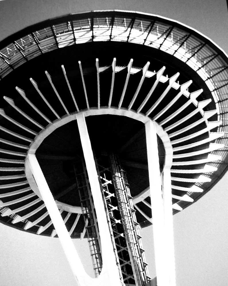 Space Needle / Seattle Washington / Black and White Etsy