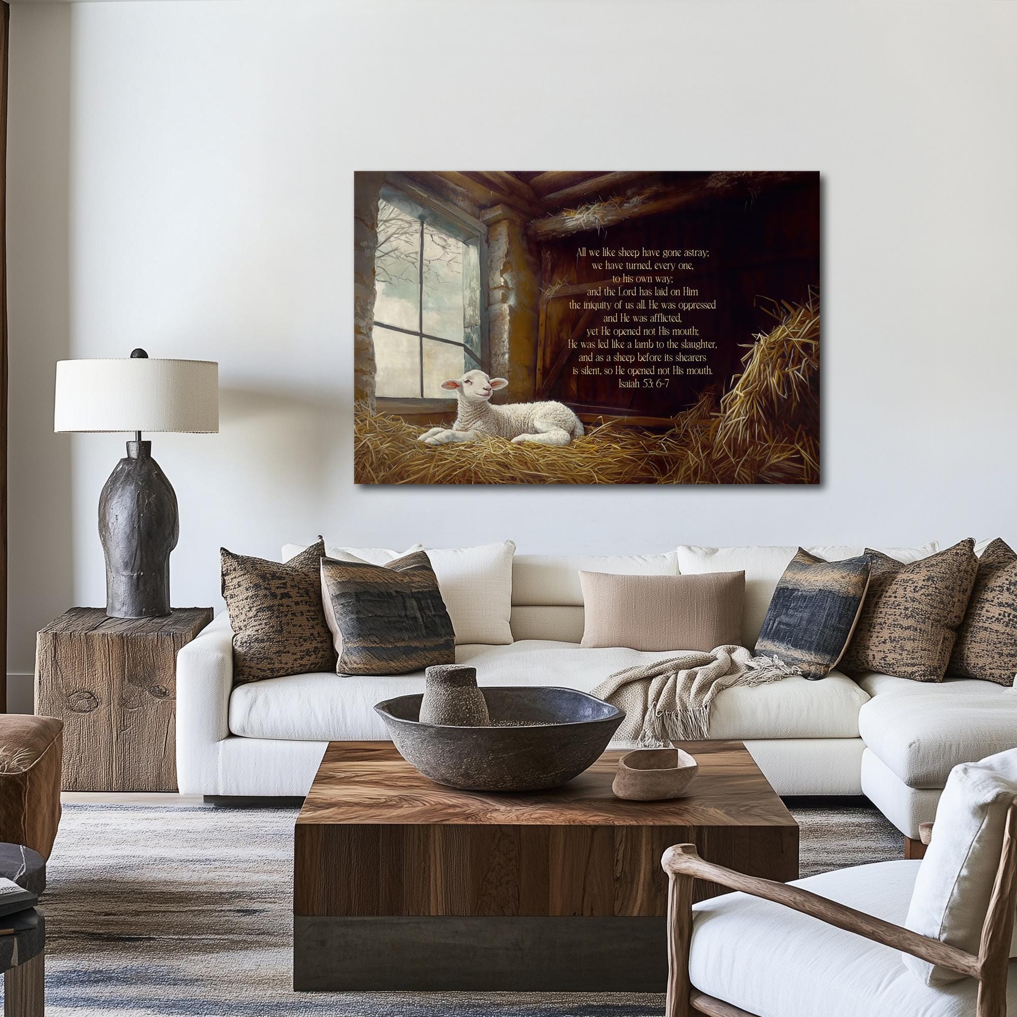 Rustic Scripture Paintings Christian Wall Art Bible Verse Oil Painting Print Vintage Rustic ...