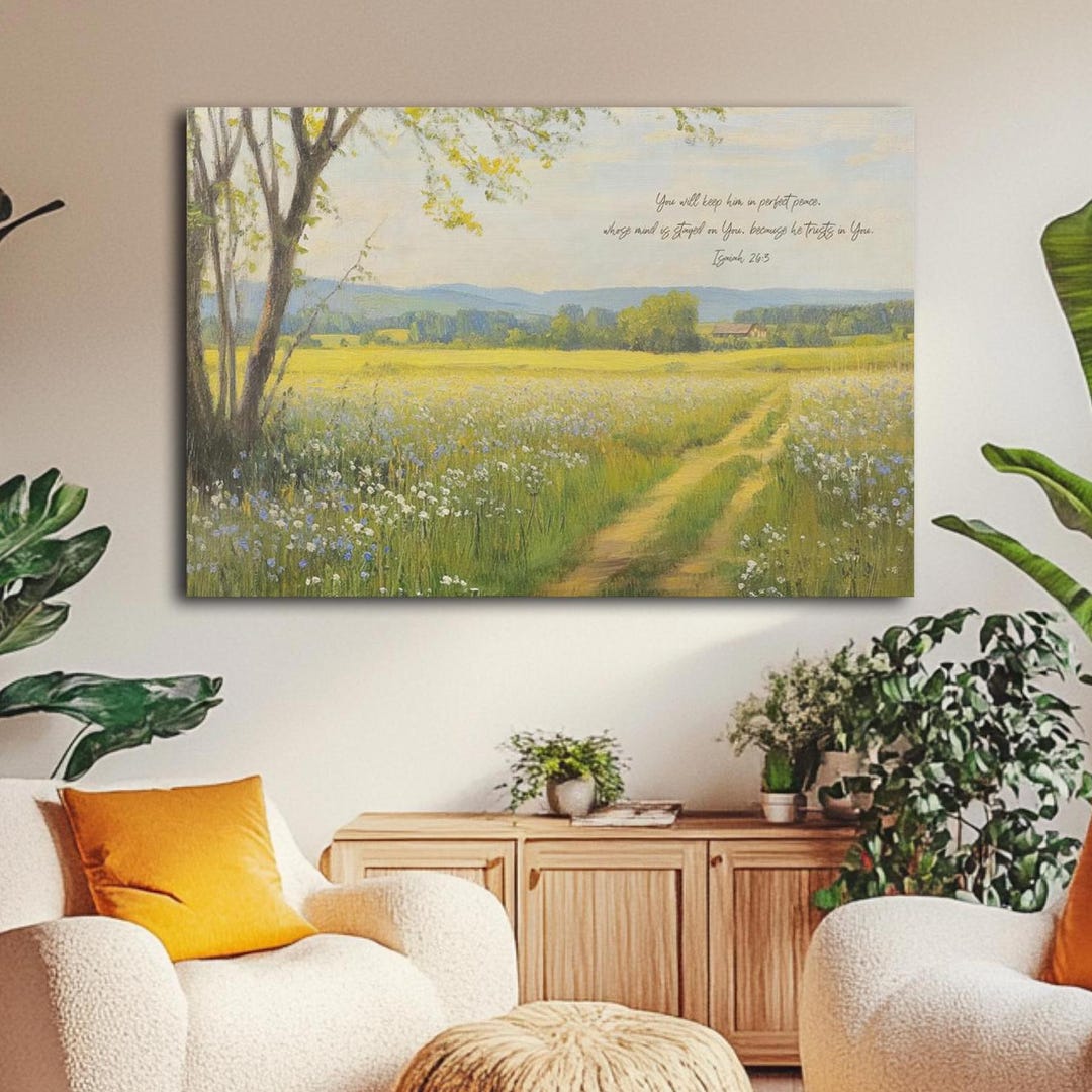 Christian Bible Verse Wall Art Isaiah 26 Scripture Home Decor ...