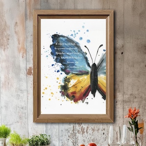 Christian Wall Art Bible Verse Print on Paper New Creation in Christ 2 Corinthians 5 Scripture Faith Watercolor Butterfly Home Decor Gift
