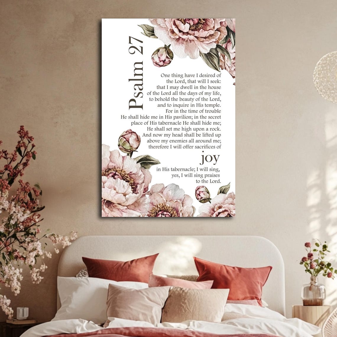 Psalm 27 Wall Art Christian Scripture Home Decor Bible Wall Sign ...