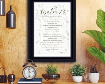 Psalm 23 Wall Art Print on Paper Christian Scripture Home Decor The Lord is my Shepherd Living Room Bedroom Mantle Entryway