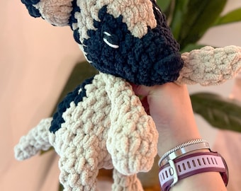 Peluche de perrito de ganchillo, réplica personalizada de mascota, peluche de pastor alemán, en memoria de una mascota fallecida, regalo único para bebé, hecho a medida.