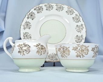 Vintage Mayfair Bone China: Zuckerdose, Krug und Kuchenteller