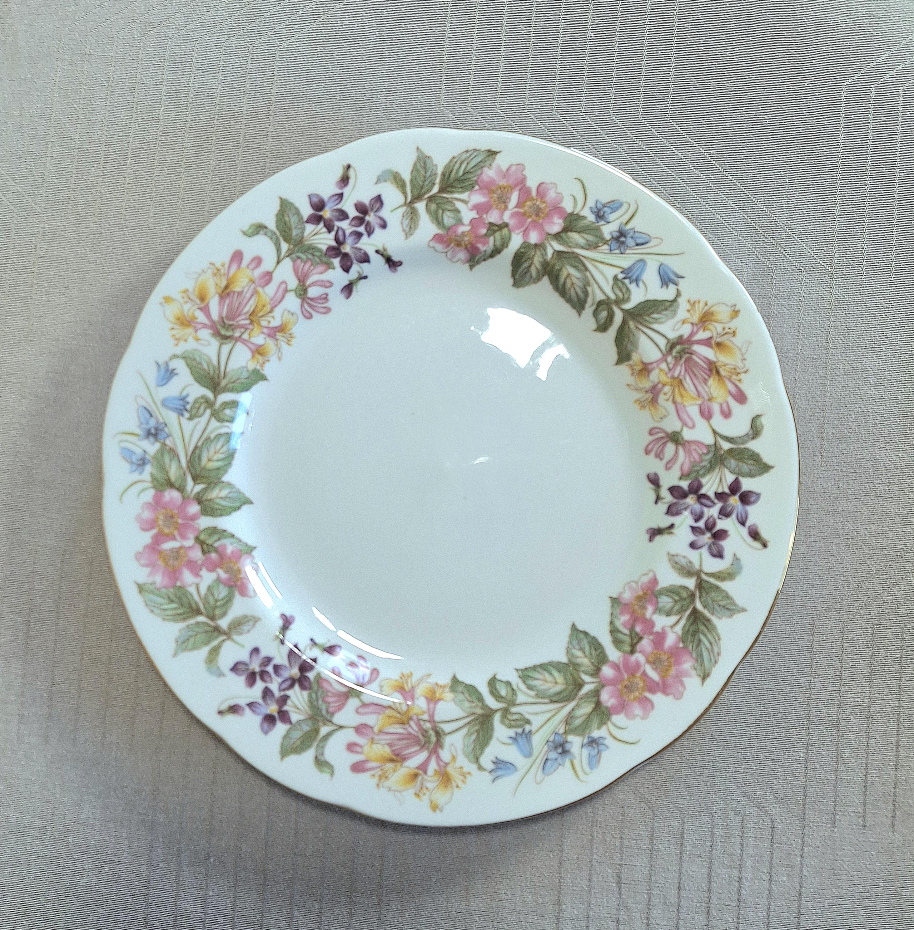 Vintage Paragon Bone China Plate Set: Country Lane Honeysuckle Design — image 7