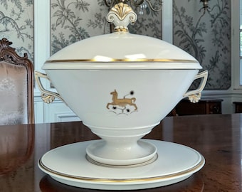 Royal Copenhagen Antike Saucenterrine mit Deckel, Auflaufform Servierplatte, Dänemark, 1925