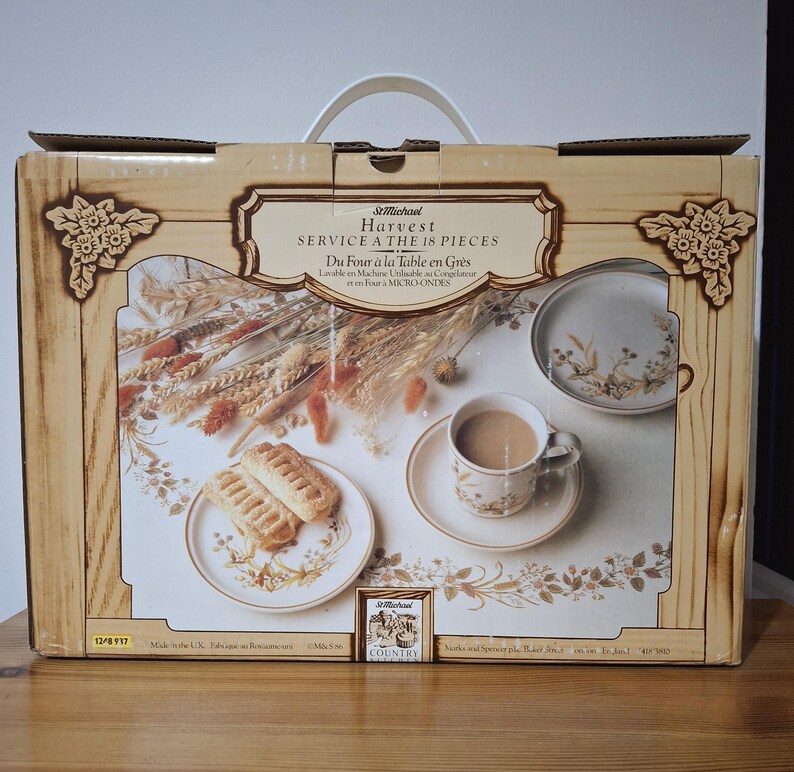 Vintage Marks & Spencer Tea Cup Trio Set: Harvest Floral Oven-to-Tableware image 8