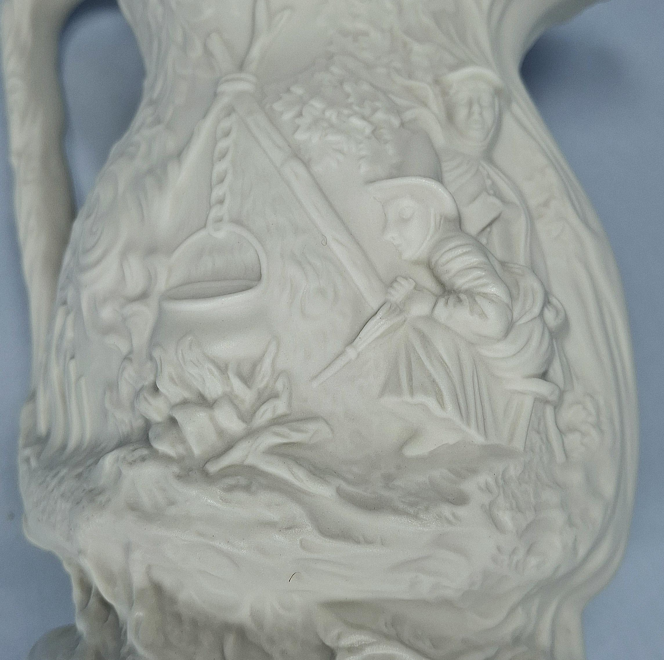Vintage Portmeirion British Heritage Parian Collection White Jug Pilgrims & Witches. — image 9