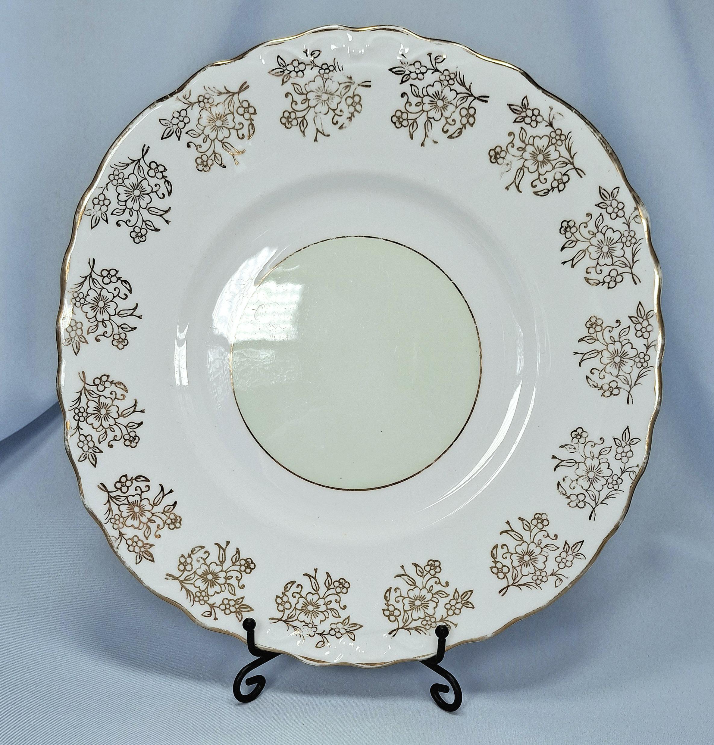 Vintage Mayfair Bone China: sugar bowl, jug and cake plate — image 5