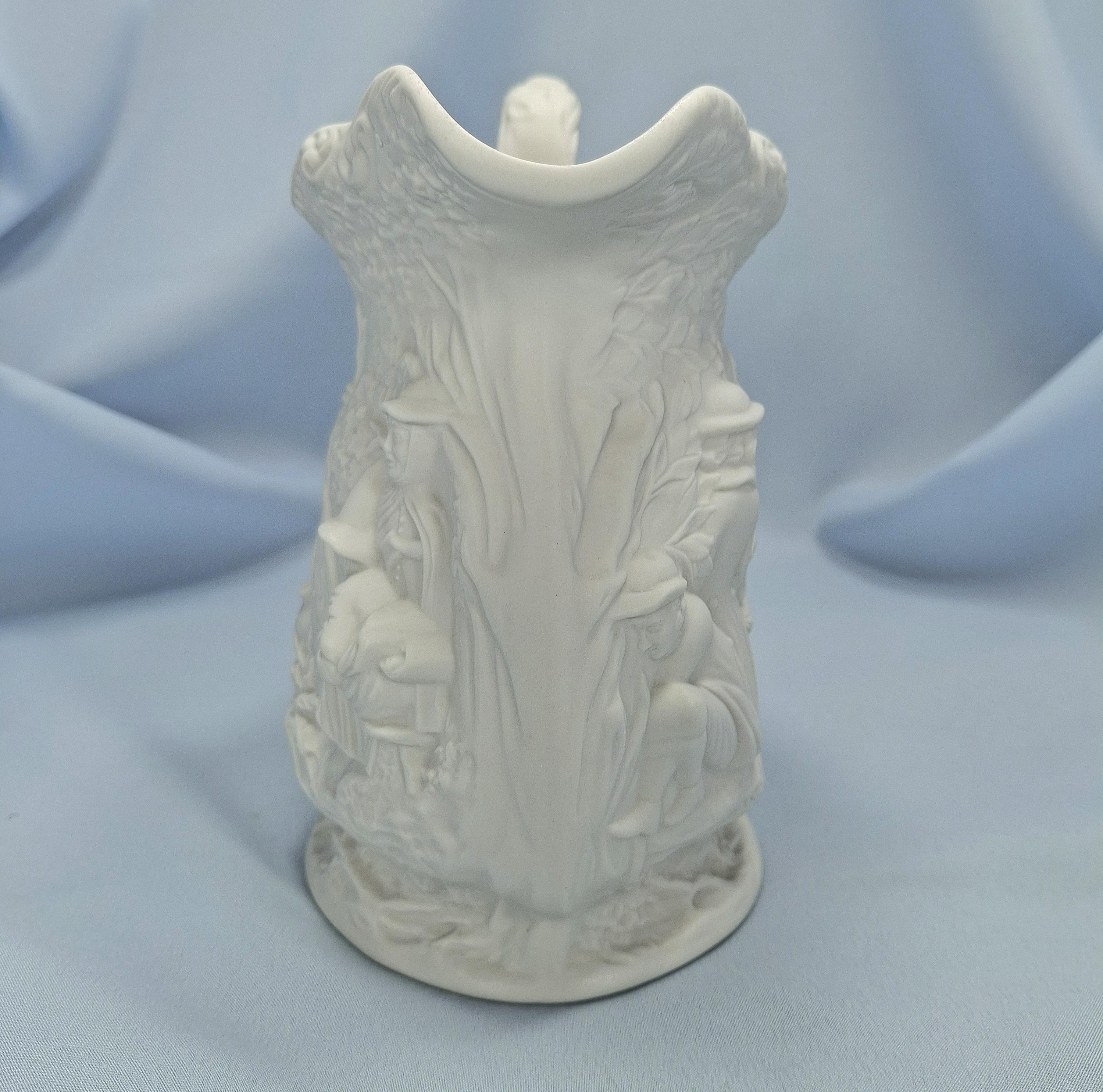 Vintage Portmeirion British Heritage Parian Collection White Jug Pilgrims & Witches. — image 3