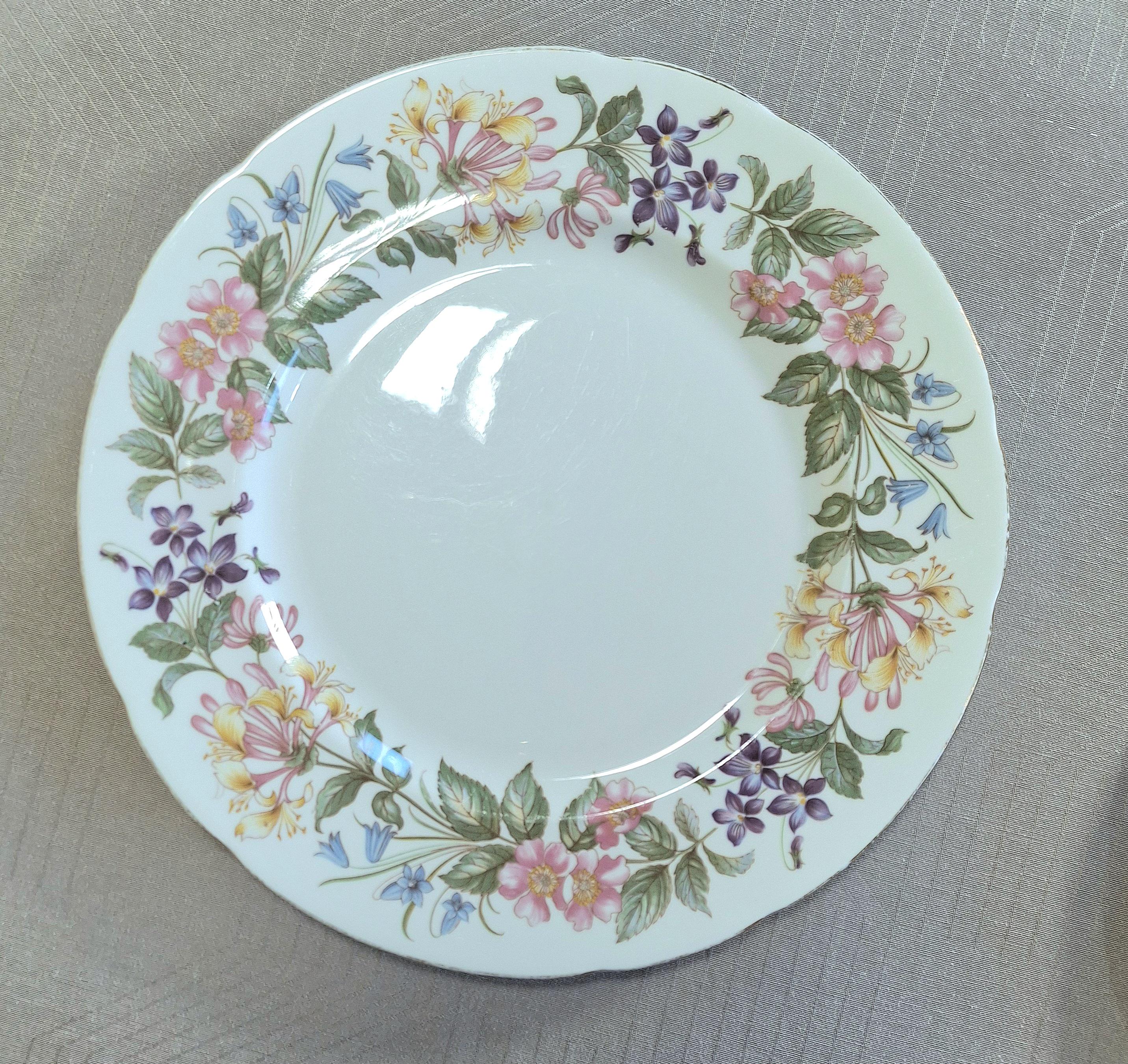 Vintage Paragon Bone China Plate Set: Country Lane Honeysuckle Design — image 8