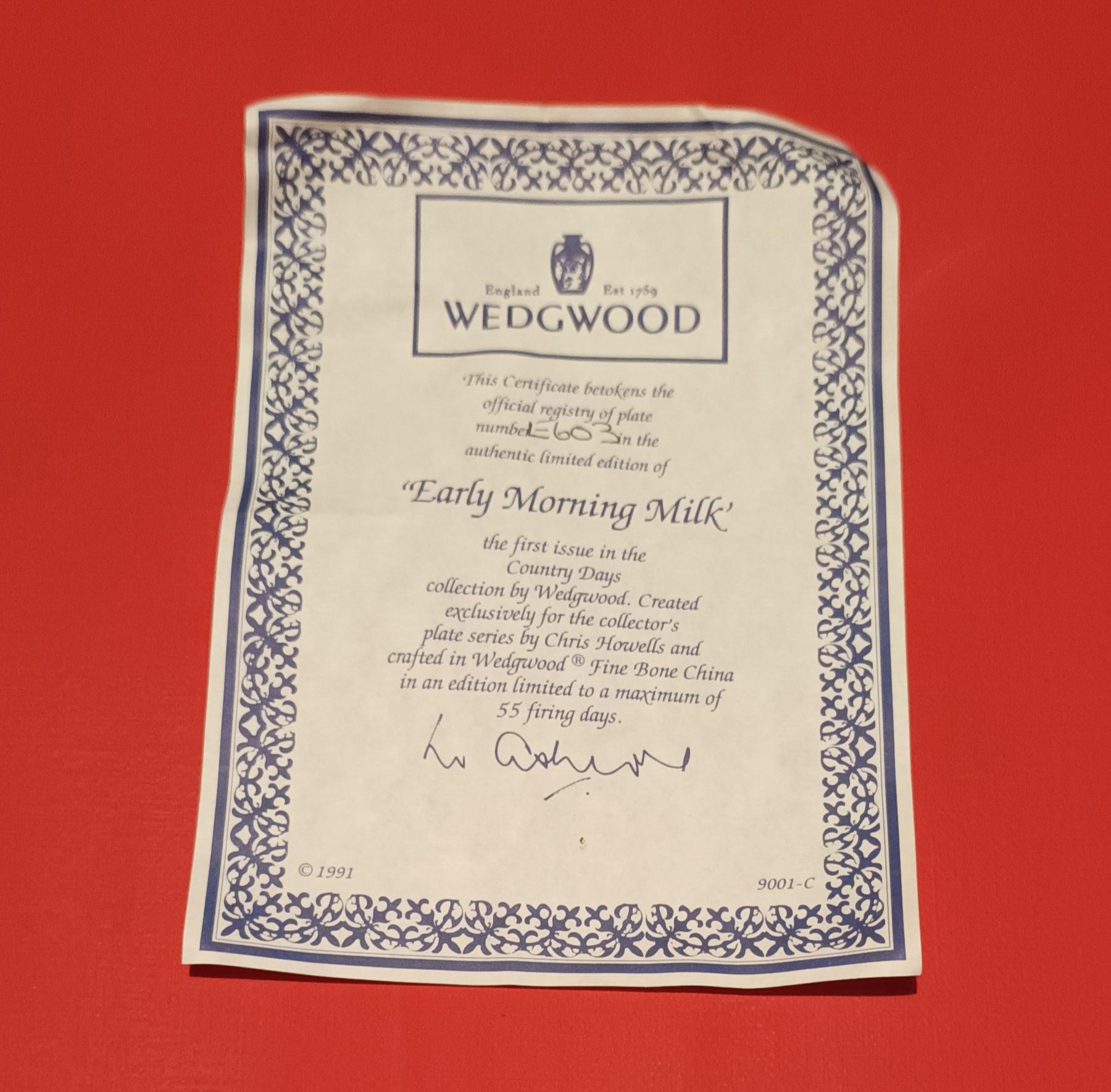 Wedgwood Plates Limited Edition Bone China Plate - Making The Hayrick - Early Morning Milk - The Apple Pickers — image 3