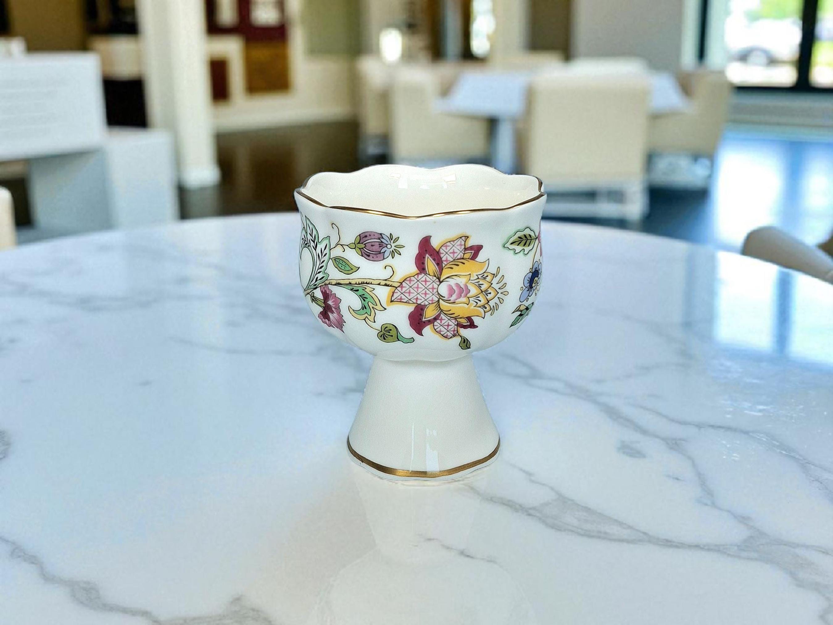Vintage Candle holders: Royal Doulton Canton and Minton, Fine Bone China, English, Pedestal Candlesticks — image 3