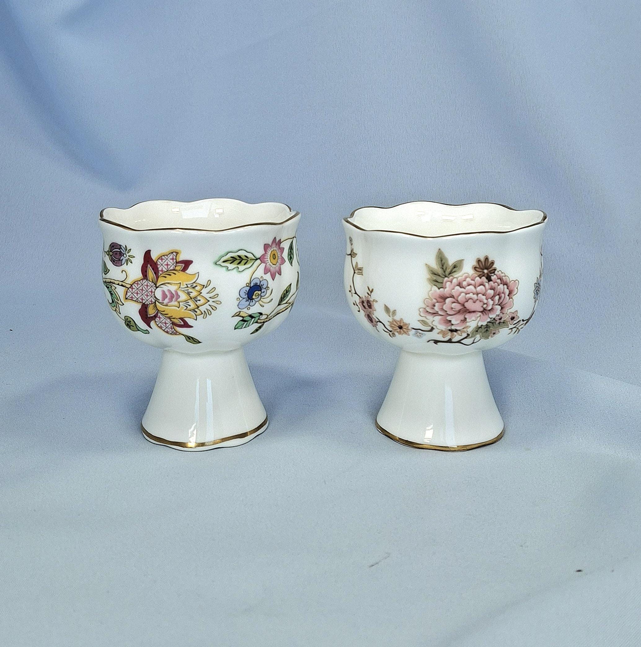 Vintage Candle holders: Royal Doulton Canton and Minton, Fine Bone China, English, Pedestal Candlesticks — image 2