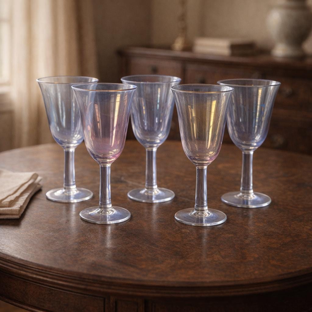 Vintage French Pastel Cordial Glasses