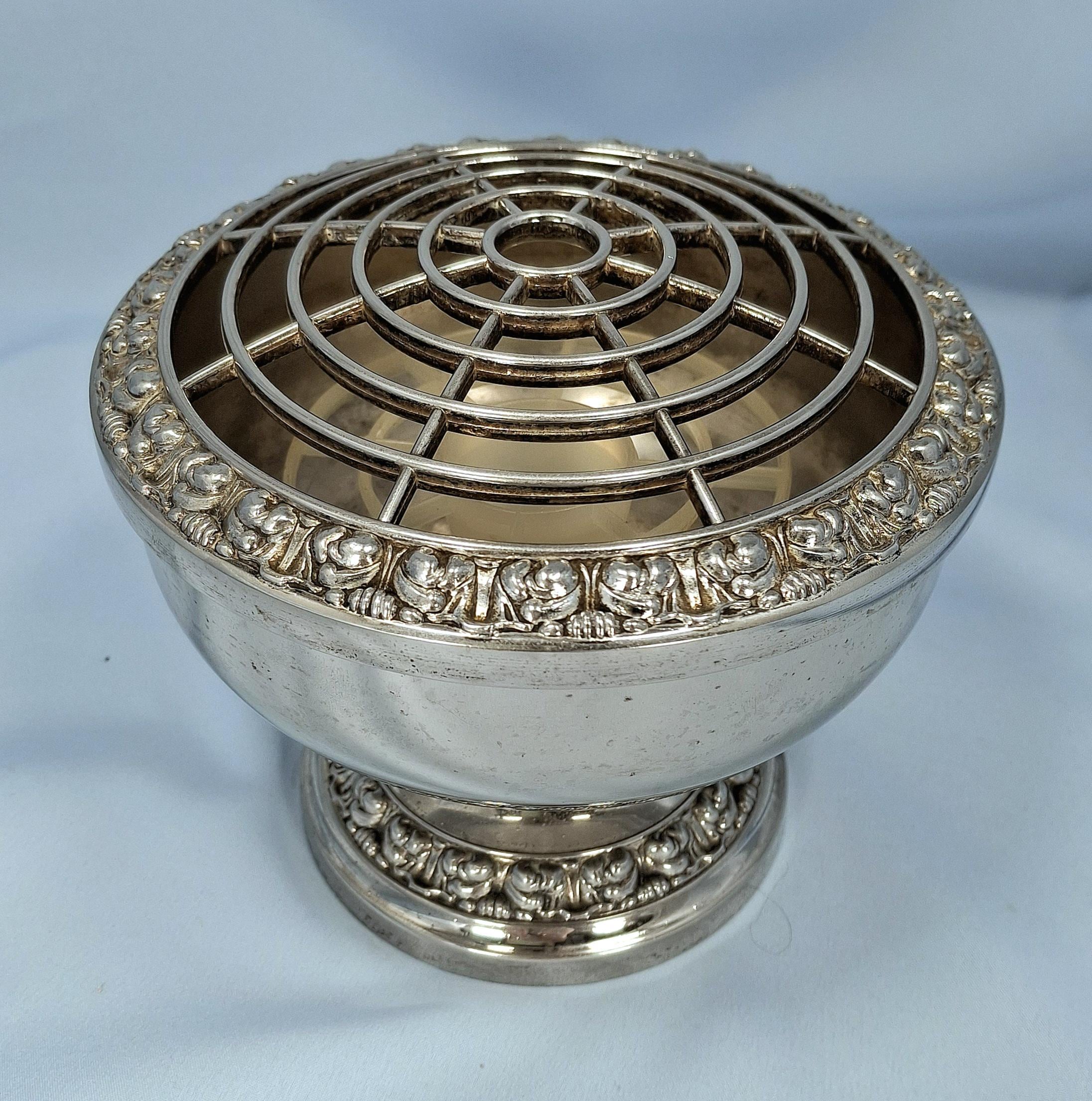 Vintage Silver Plated Rose Bowl, flower arranger’s Vase — image 2