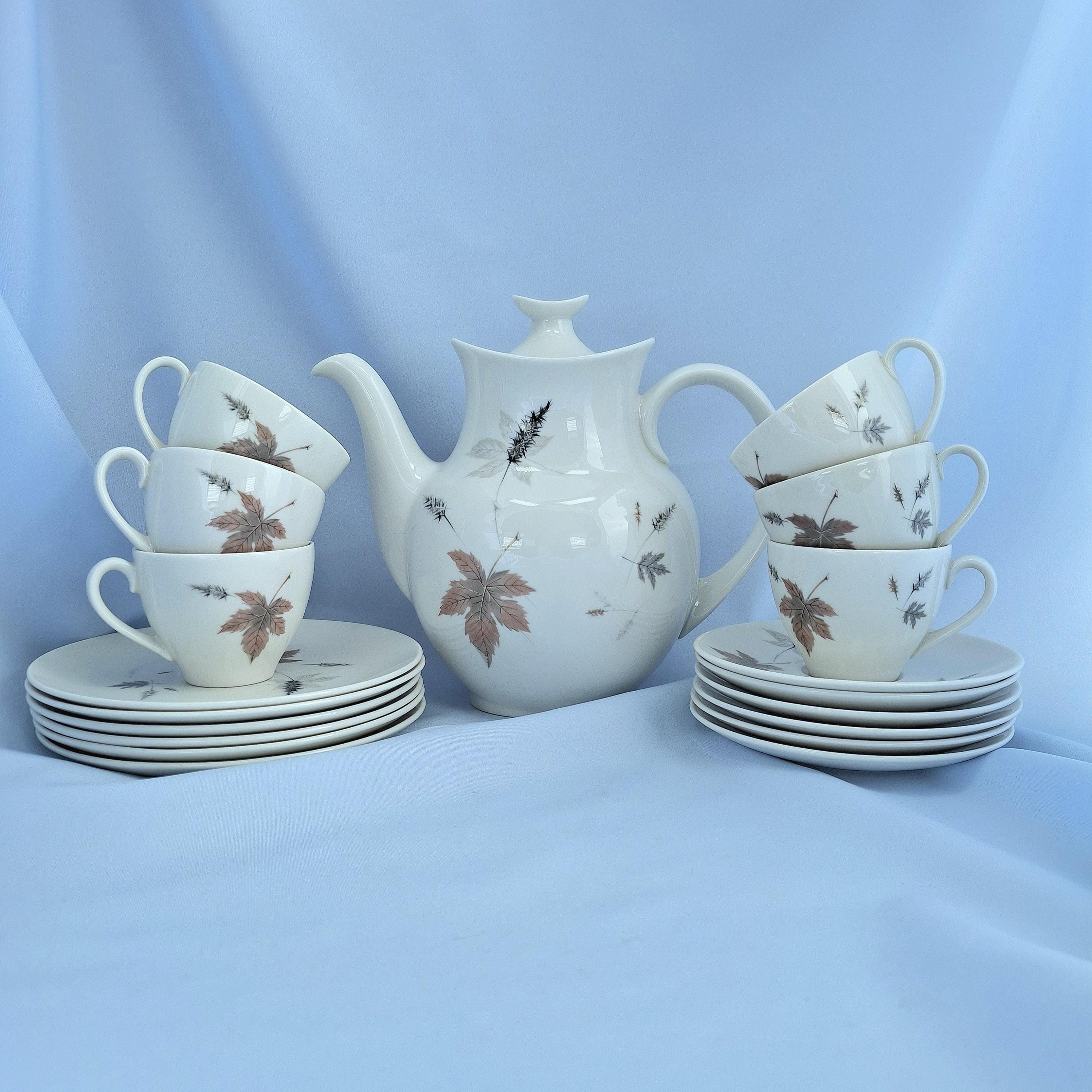 Royal Doulton Tumbling Leaves Coffee set, Bone China, England. 19 Pieces
