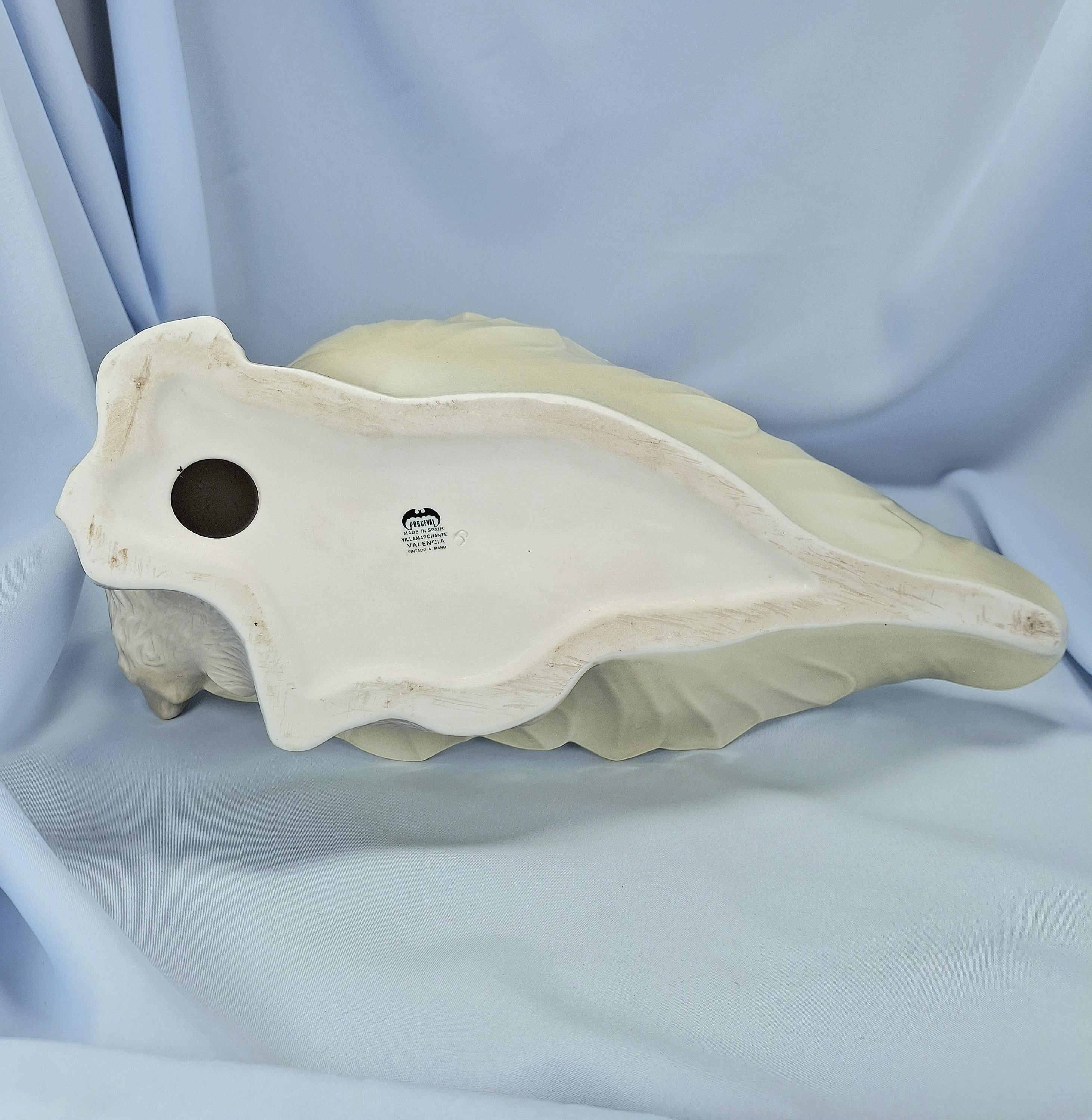 Vintage Porceval Spain Ceramic Leaf Dish, Hand Painted Squirrel Trinket Tray, Cottagecore Vanity Decor — image 6