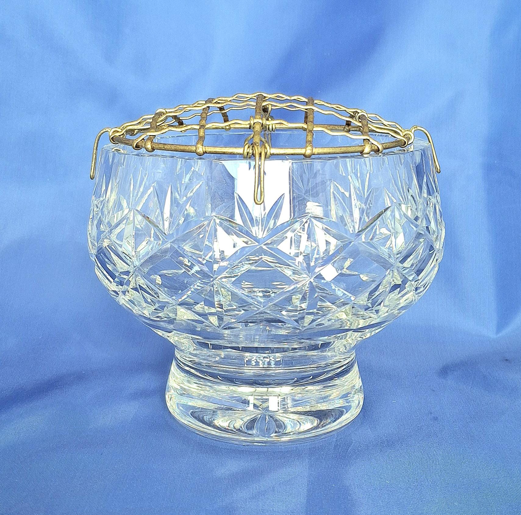 Vintage Crystal Rose Bowl with Lid - Cut Glass Centerpiece — image 2