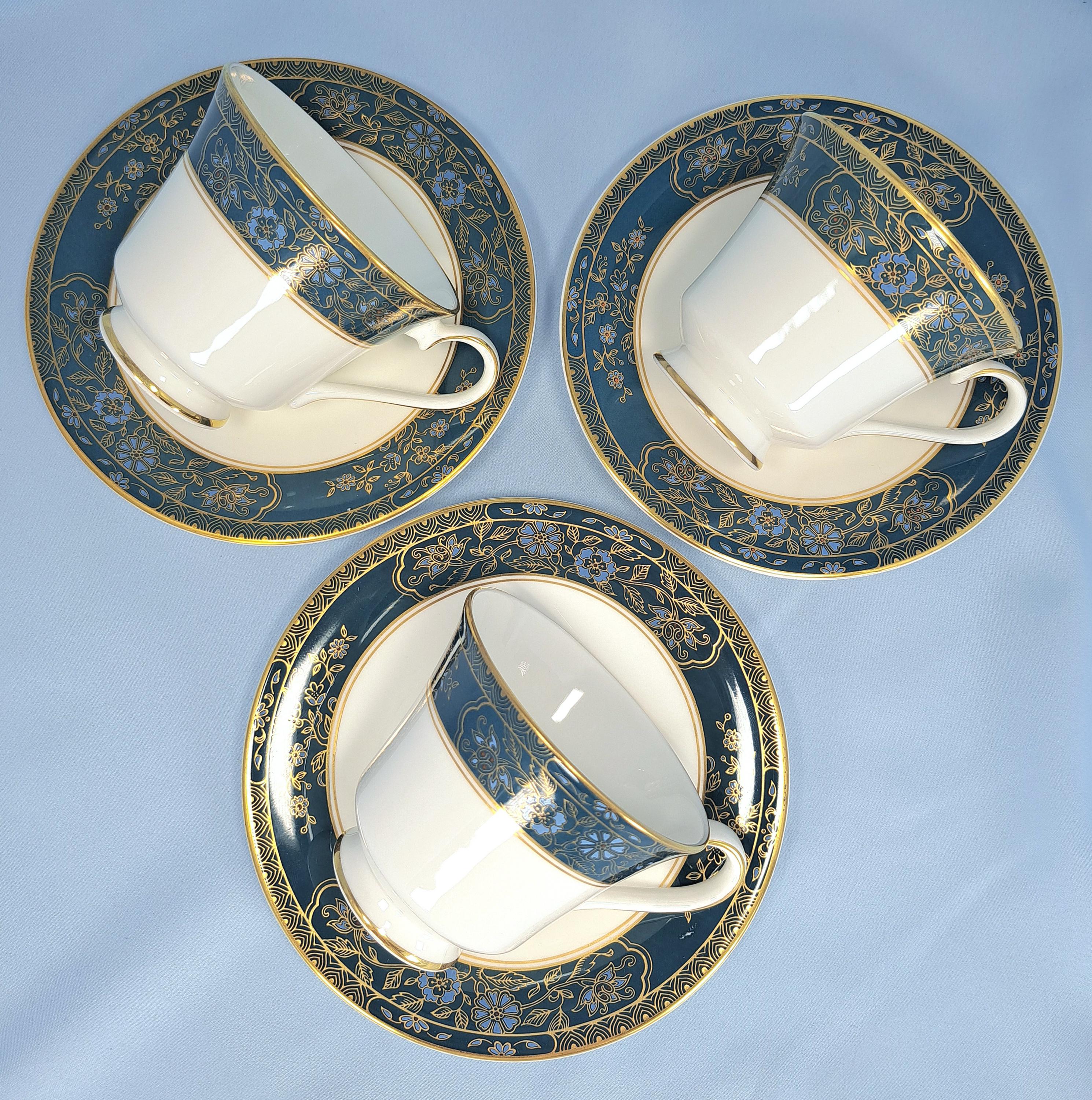 Royal Doulton Carlyle Cup and Saucer Set, English Bone China Tea Pairs — image 4
