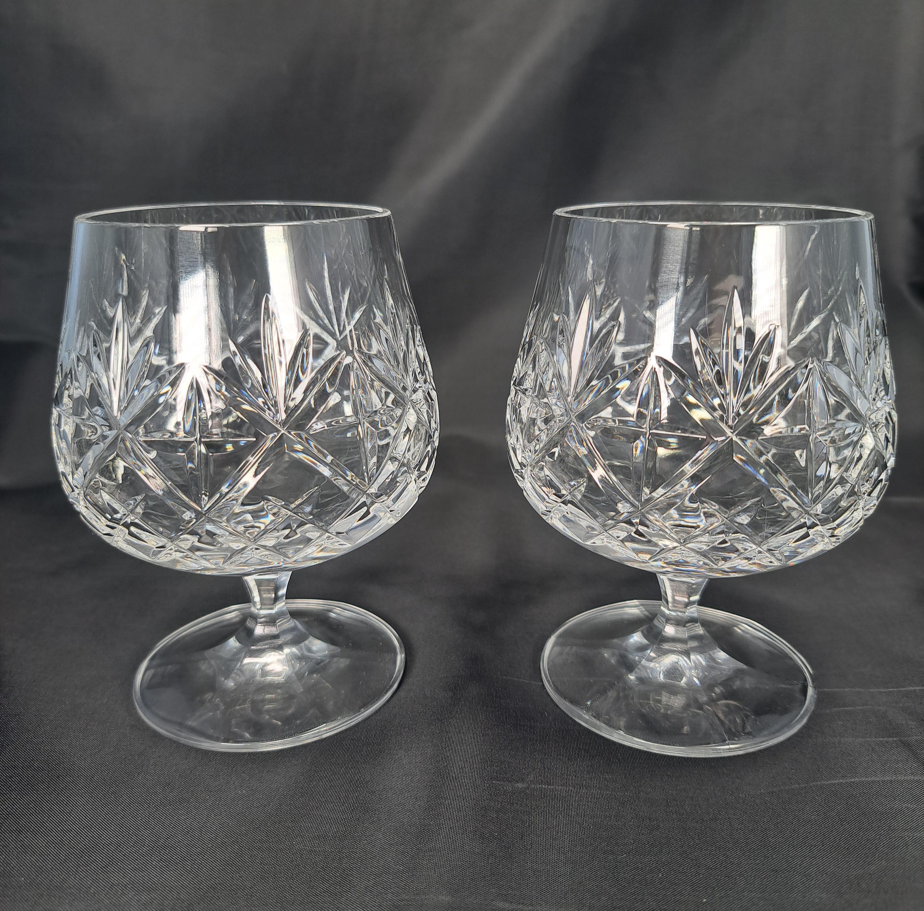 Vintage Starburst Crystal Brandy Glasses