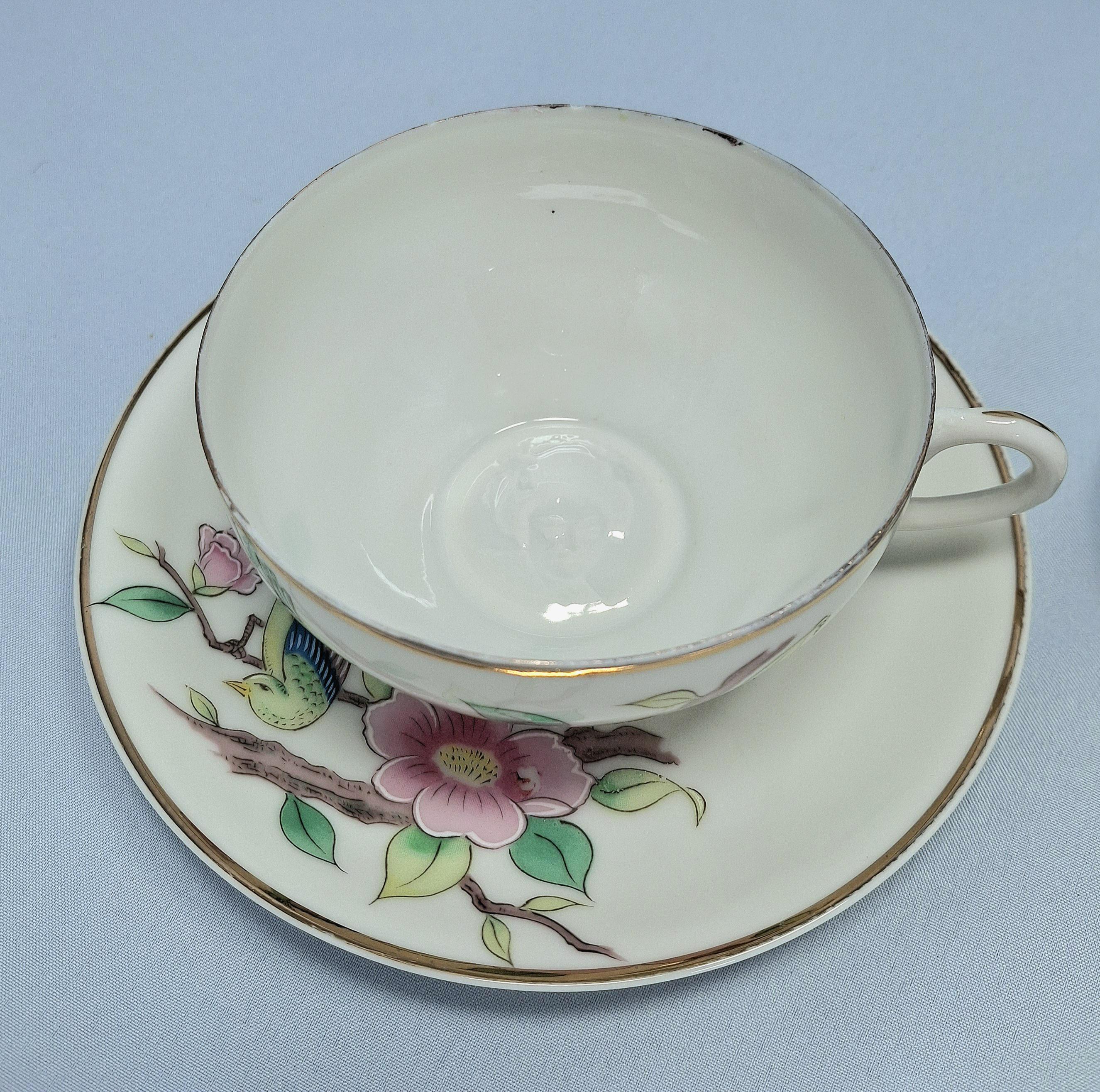 Japanese Lithophane Geisha Eggshell Porcelain Tea Cup and Saucer — image 10