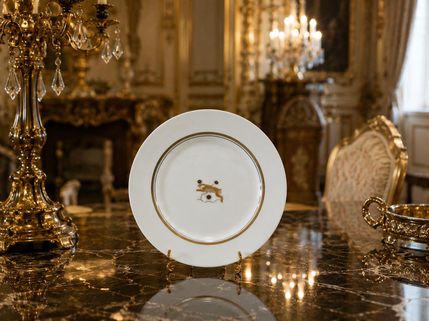 Royal Copenhagen Plates (50-pieces) Arno Malinowski 1925, Danish Art Deco Gilded Porcelain Set — image 3