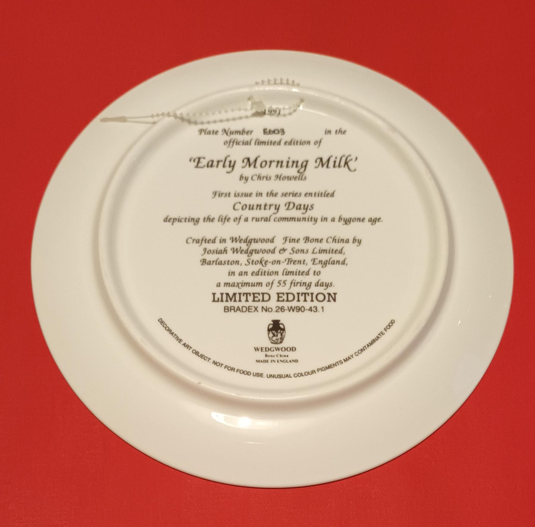 Wedgwood Plates Limited Edition Bone China Plate - Making The Hayrick - Early Morning Milk - The Apple Pickers — image 2