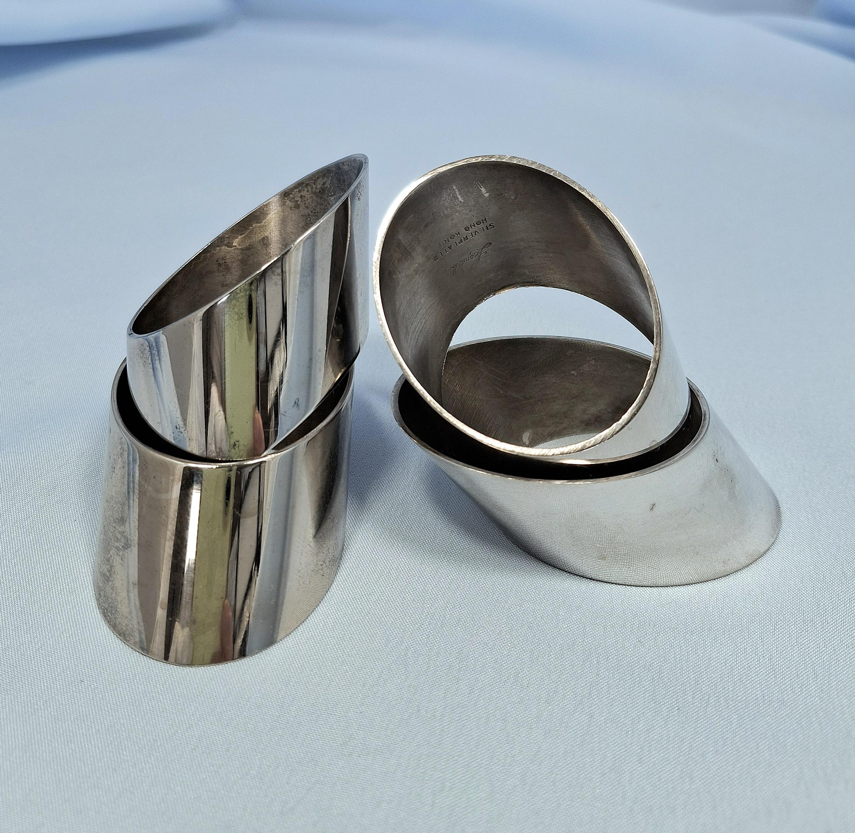 Vintage Silver-Plated Napkin Rings - Set of 4 — image 5