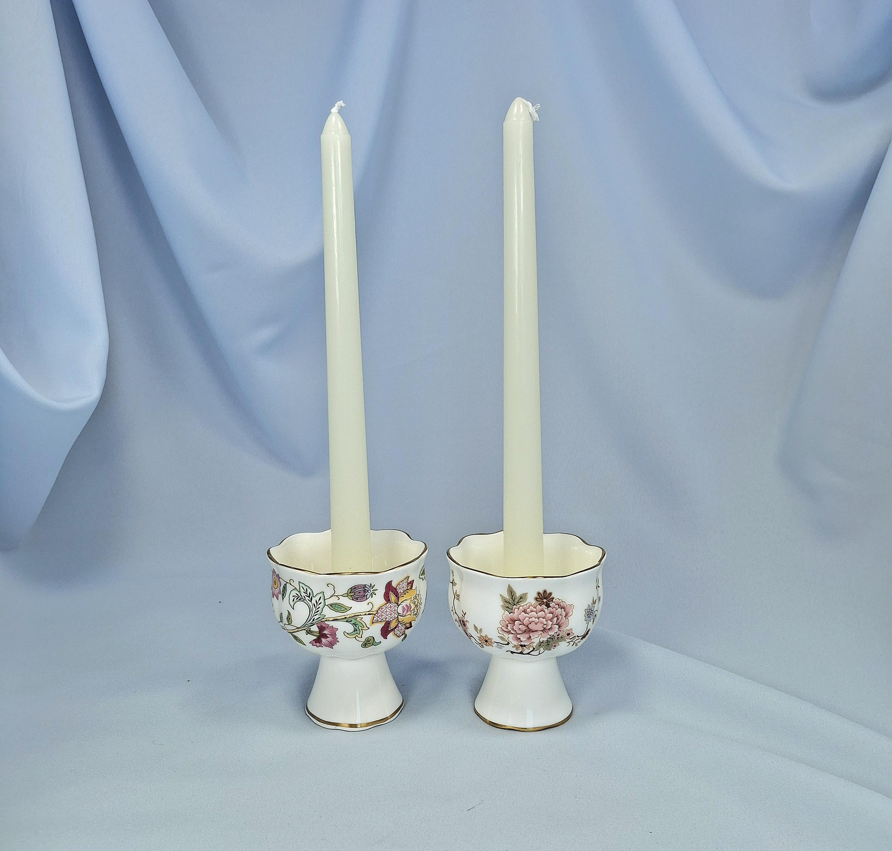 Vintage Candle holders: Royal Doulton Canton and Minton, Fine Bone China, English, Pedestal Candlesticks — image 9