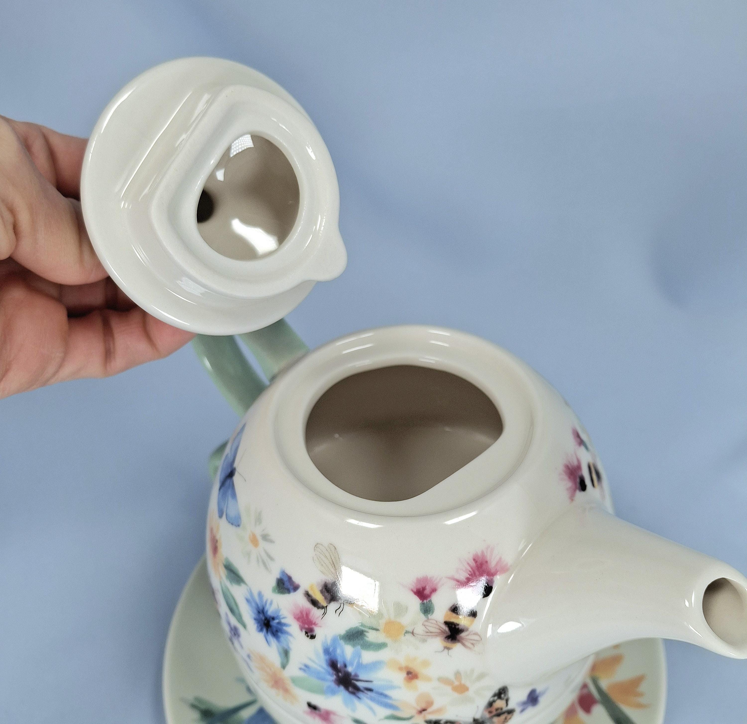 Porcelain Tea for One Set - Creative Tops - Floral Teapot — image 9