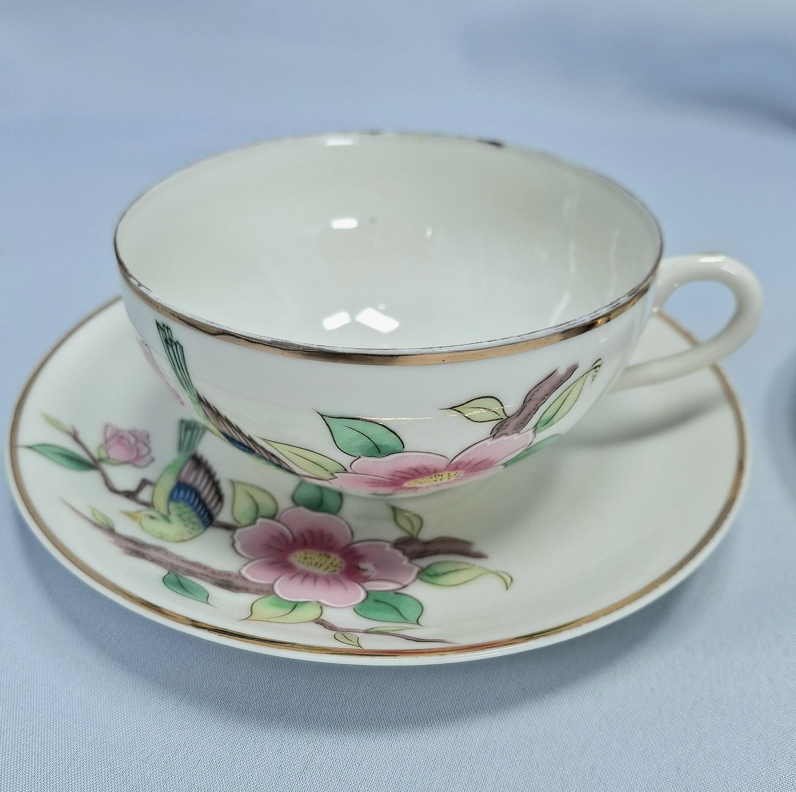 Japanese Lithophane Geisha Eggshell Porcelain Tea Cup and Saucer — image 2